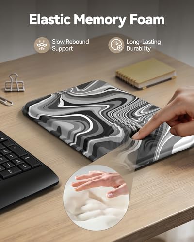 Ergonomic Mouse Pad with Wrist Rest, Mousepad with Wrist Support with Built-in Memory Foam and Ergonomic Slope Design Relieves Carpal Tunnel Syndrome Pain，Desk Computer Office Gaming Mouse Pads - color: Texture