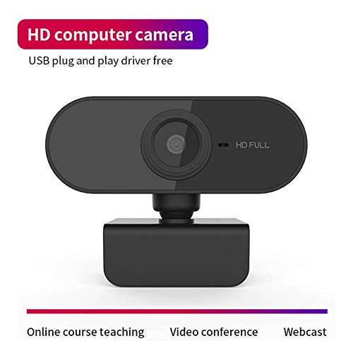 Webcam with Microphone, 1080P Desktop/Laptop Computer Camera, USB Webcam Plug and Play, PC Webcam for Live Streaming, Video Call, Conference, Recording, Online Classes, Game(Black)