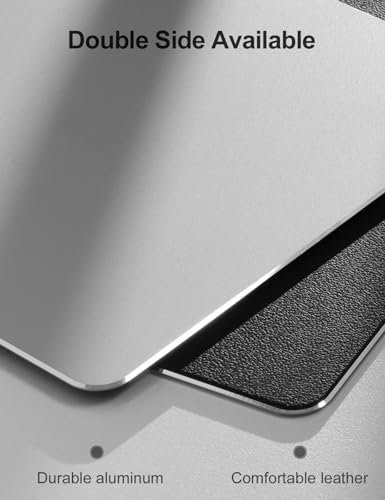 Vaydeer Hard Metal Aluminum Mouse Pad Clear Modern Smooth Magic Ultra Thin Double Side Design Mouse Mat Waterproof Fast and Accurate Control Compatible for Gaming and Office, Silver, 11.81X9.45 Inch - color: Silver, size: 11.8L x 9.5W inches