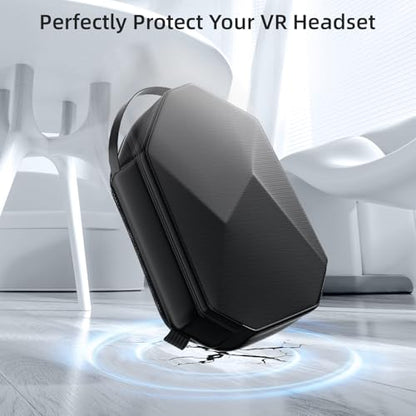 TOENNESEN VR Carrying Case for Meta Quest 3S/3/2, Fits BOBOVR/KIWI Straps | Half-Hard Shell, Shoulder Strap, Storage for Headset and Controllers, Travel-Friendly Design - color: Black