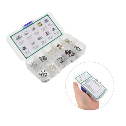 Zerodeko 250pcs Push Button Switches for Arcade Game Parts Replacement Tactile Momentary Switch Kit for Car Automotive