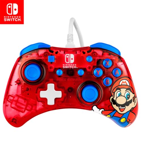 PDP Gaming Rock Candy Wired Power Nintendo Switch Pro Controller, Officially Licensed Lite/OLED Compatible Gamepad, Super Mario (Red) - color: Mario Punch