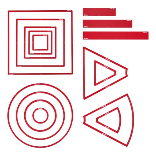 AHANDMAKER 16pcs AOE Spell Templates Set Damage Marker Area Effect Template Include 5 Square 4 Circle 4 Cone 3 Line Templates, Game Accessories for DND and Other RPG Tabletop Game, Red - color: Red, size: 20.3x0.2cm