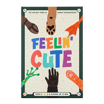 Hootenanny Games Feelin' Cute Party Game, Animal Rankings, 2-8 Players | Ages 6 and Up, Competitive & Cooperative Modes, 15 Min Play, Sparks Hilarious Discussion
