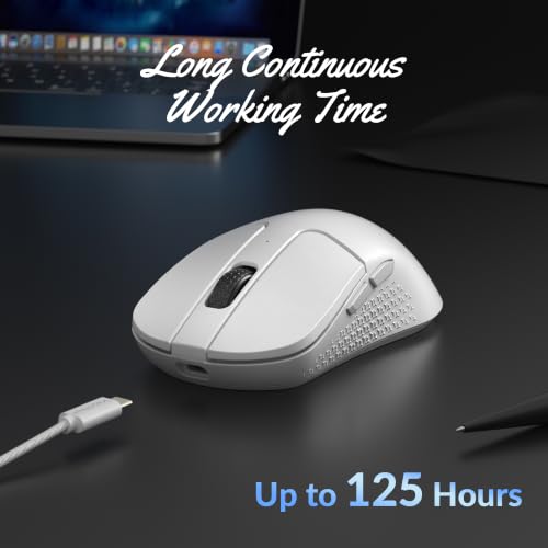 Keychron M3 Mini Wireless Optical Mouse, Bluetooth 5.2/2.4 GHz/Wired Gaming Mouse, Programmable PixArt 3311 Sensor with up to 12,000 DPI/ 300 IPS, Lightweight Ergonomic for Windows Mac Linux - White - color: White, style: PixArt 3311 (1K Polling Rate)