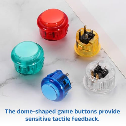 Nexarelle 2 Pcs Arcade LED Lights Push Button (30mm) - 5A 12/24V LED Illuminated Game Push Button for Arcade Machine/Fighting Stick/Video Gaming Controller, Green - color: Green
