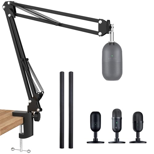 Seiren V3 Mini Boom Arm - Mic Arm for Razer Mini, Seiren V2, Seiren X and Most Microphone, Adjustable Boom Scissor Arm Stand with 3/8" to 5/8" Adapter by SUNMON