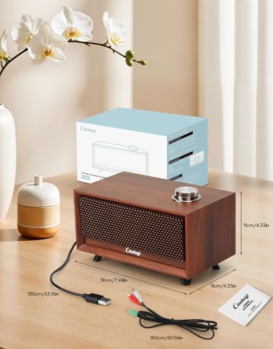 Wooden PC Soundbar Computer Speakers –PC Speakers USB Powered | PC| Line-In | Bluetooth 3 Modes, 3.5mm/USB Input Wooden Computer SoundBar Compact Stereo Speaker for Desktop, Laptop, Monitor, Tablet