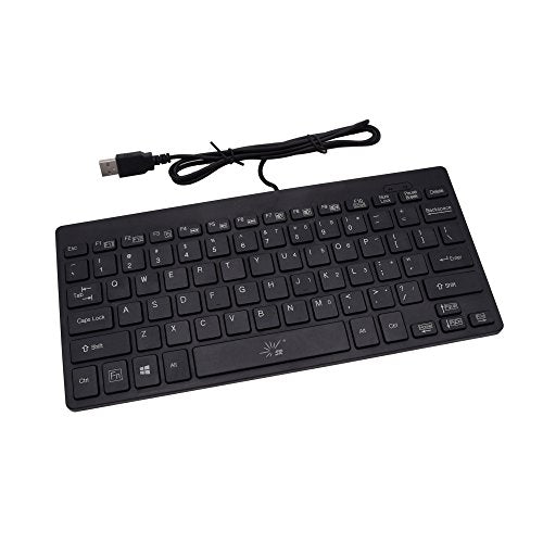 SR Mini Keyboard Wired Thin Light 78 Keys USB Multimedia Small for Pc Computer Laptop - color: Wired