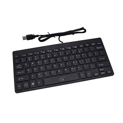 SR Mini Keyboard Wired Thin Light 78 Keys USB Multimedia Small for Pc Computer Laptop - color: Wired
