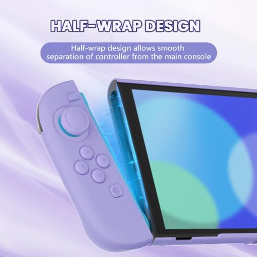 PlayVital Protective Case for Nintendo Switch 2 - Cute Dockable Hard Case Shell for Switch 2 with Thumb Grip & Sticker & Button Caps, Anti-Scratch & Shockproof Cover Skin - Light Violet - color: Light Violet