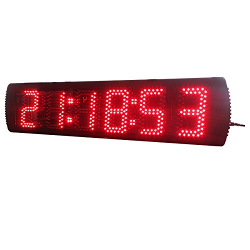 AZOOU 5-Inch High Character Single Sided LED Sport Timing Clock Countdown/Up Timer Red Color