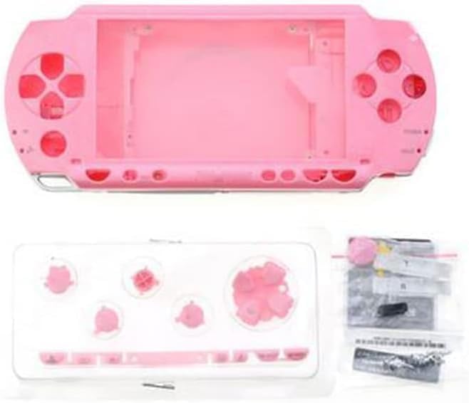 Full Housing Shell Case Cover with Button Set for PSP 1000 1001 Series Replacement (Pink) - color: Pink