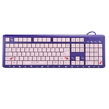 ANGGREK Silent Keyboard Mechanical Keyboard Membrane USB Wired 104 Keys QWERTY with Adjustable Bracket for Laptop Home Office Gaming (Purple Pink) - color: Purple Pink