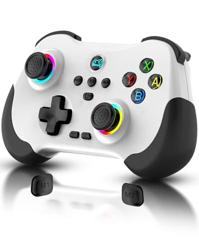 Joso Mobile Gaming Controller for iPad/iPhone/Tablet, Cloud Controller Remote Joystick for iOS/Android, Wireless Switch Controller with Macro Buttons/Hall-Rocker/Hall-Trigger - White - color: White