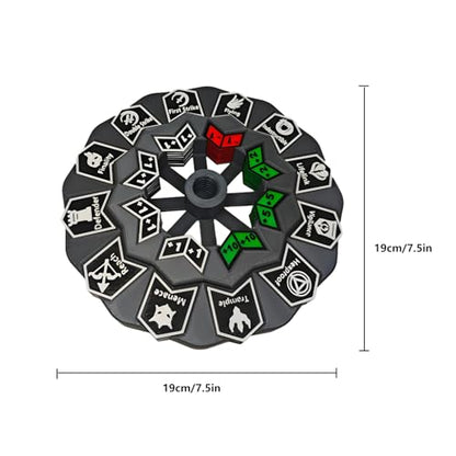 MTG Abilities Keywords Counter Wheel, Black Token Tracker 7.5 inch Diameter,123-Piece Keyword and Life Counter Bulk Tokens MTG, TCG, Cards Gaming Accessories - color: Grey
