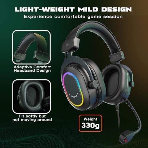 FIFINE Gaming Microphone and USB Streaming Headset Kit, PC Podcast Condenser Mic with Boom Arm, Pop Filter, Mute, Wired Headphones with 7.1 Surround Sound for Streaming, Twitch, Online Chat (A6T+H6)