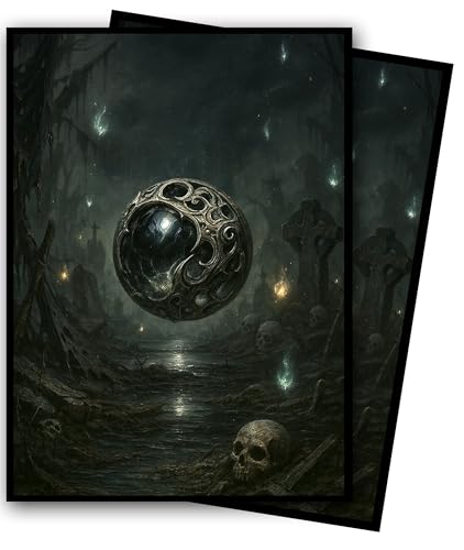 MTG Card Sleeves - Element Series (Earth/Fire/Wood/Water/Dark) - Ultra Clear Front & Matte Finish Back, 100 Count Standard Size Matte Art Sleeve for Magic The Gathering (Void's Gaze) - color: Umbra Sphere