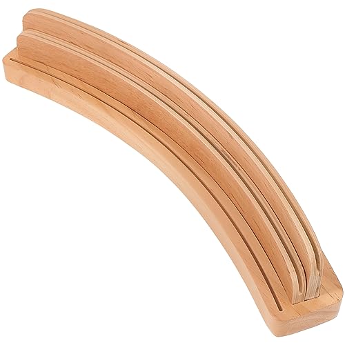 Gadpiparty Wooden Playing Card Holder Tray Curved Double Row Wooden Card Stand for Seniors and Adults 13.97 Inch Base Pallet Rack for Games