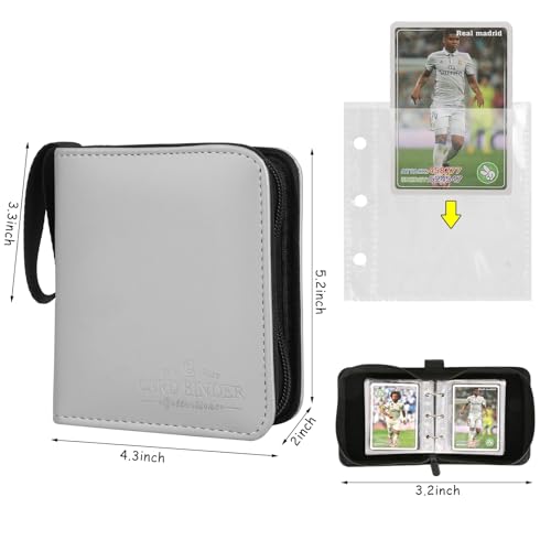Trading Card Binder, Card Collection Binder Album Folder with 80 Side Loading Pockets, 1 Pocket Trading Card Album Folder for TGC,MTG, Baseball Cards, Yugioh - color: Z-silvery
