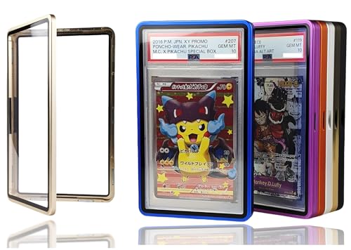 RedCap Magnetic Aluminum PSA Graded Card Holder 35PT Premium PSA Slab Protector Display Case with UV Resistant Glass Fits Standard PSA Graded Sports Trading Cards - Golden Horizon - color: Golden Horizon