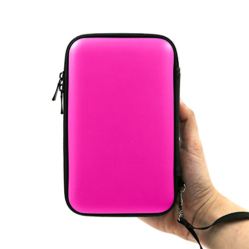 ADVcer 3DS Case, EVA Waterproof Hard Shield Protective Carrying Case with Detachable Hand Wrist Strap Compatible with Nintendo 3DS, 3DS XL, New 3DS, DSi, DSi XL, DS, DS Lite (Fuchsia) - color: Fuchsia