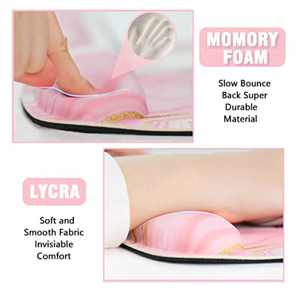 Memory Foam Ergonomic Keyboard Wrist Rest Pad and Mouse Wrist Rest Support Mouse Pad Set for Office Gaming Easy Typing-Pink Fluid