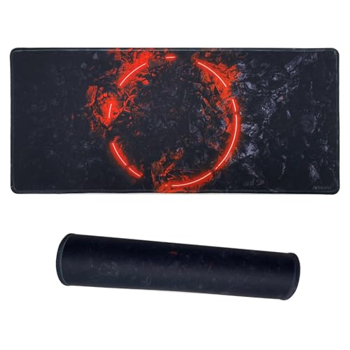 Desk Protection Large MousePad-70x30 Firering | Non-Slip Rubber Base 27.5x11.8IN Computer Desk Mat for PC,Mac,Laptop-Stitched Edges and Smooth Surface for Office,Home,Work - color: 70x30 Firering