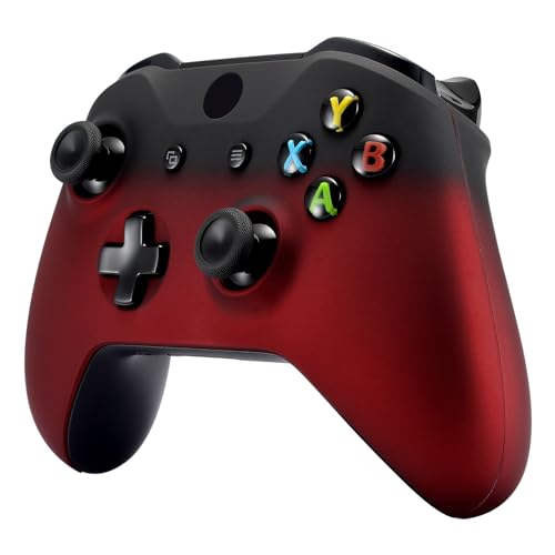 eXtremeRate Shadow Red Faceplate Cover for Xbox One Wireless Controller Model 1708, Soft Touch Front Housing Shell Case for Xbox One S/X Controller - color: Shadow Red