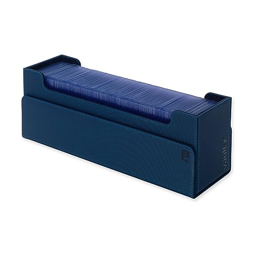 Vault X Card Storage Box, Exo-Tec Material, Detachable Magnetic Lid, with Dividers & Foam Fillers, for Trading Cards (Blue)
