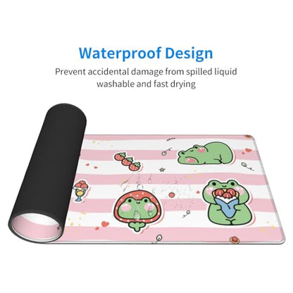 Cute Frog Mouse Pad XL Large Mousepad Non Slip Rubber Base Desk Mat for Laptop Computer Gaming 31.5" X 12" - color: Cute Frog