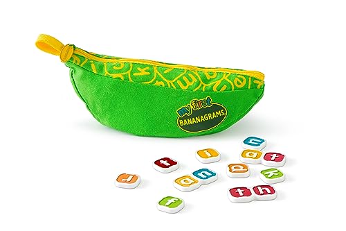 Bananagrams My First, Lowercase Letter Word Game for Ages 4+ | Combo-letter tiles build early spelling & phonics skills; word game for pre-readers and kids ages 4+ - style: My First