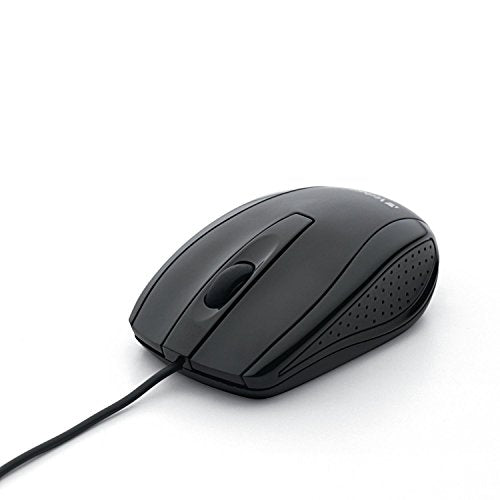 Verbatim Wired Computer , Corded USB Mouse for Laptops and PCs - Right or Left Hand Use, Black - color: Black