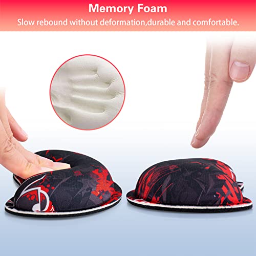 Mouse Wrist Rest, Canjoy 2 Pack Wrist Rest for Mouse Memory Foam Wrist Pad | Soft Fabric Mouse Wrist Rest Pad Support Cushion with Anti-Skid Rubber Base,Ergonomic Pain Relief Mouse Hand Rest - color: Black Red