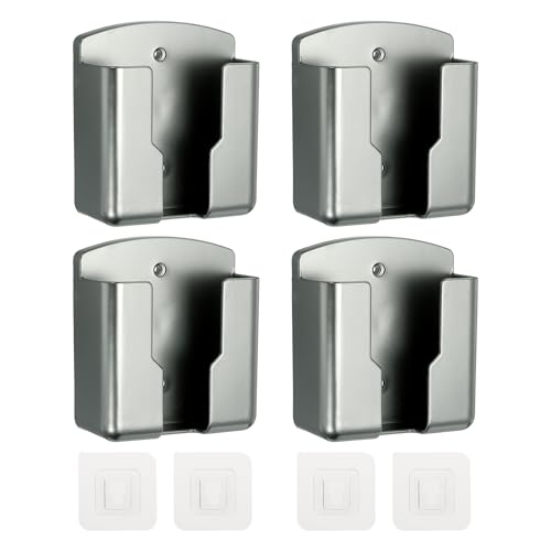 4Pcs Remote Control Holder Wall Mount, (3.5" x 1.63" x 3.94")-Universal TV AC Remote Controller Organizer Box Air Conditioner Media Player Rack Holder for Home/Office/School, Gray - color: Gray, size: 3.5" x 1.63" x 3.94"