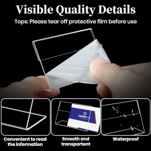 Daletu Mini Acrylic Sign Holders, Acrylic Food Sign Label for Party Buffet | Retail Price Card Signs Holders, Clear Plastic Table Counter Top Stand for Name Card, Bakery, Wedding, Event Decor - size: 30PCS 2.36" X 1.57"（6X4)