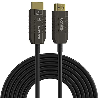 Certified 8K Fiber Optic HDMI 2.1 Cable 100 FT, Real HDMI® Cable, Ultra HD, 48Gbps, Supports 8K@60Hz, 4K@120Hz, Dynamic HDR, HDCP 2.2&2.3, Dolby, eARC for Xbox, Series X, Laptop, Switch, PS5, UHD TV - size: 100FT, style: 1 Pack