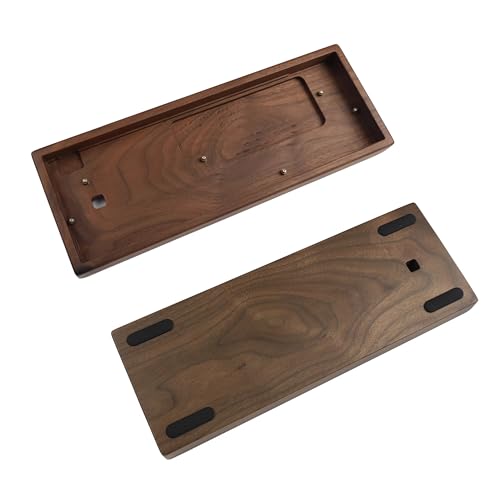 NPKC GH60 Solid Wooden Case Wrist Rest for 60% Mini Mechanical Gaming Keyboard Compatible Poker2 Pok3r Faceu 60 (Walnut) - color: Walnut