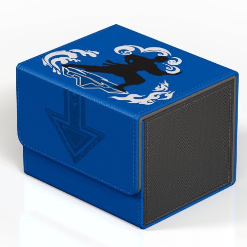 Kabinka MTG Deck Box, Card Deck Box Fits 120+ Single Sleeved Cards, Premium Embossed Design Leather TCG Deck Box with Magnetic Closure, Card Storage Box for MTG, TCG, PTCG, Sports Cards (Blue) - color: Blue, size: 3D Hot Stamping