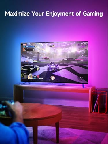 KANTUTOE LED Lights for TV, 16.4ft TV LED Backlight for 45-75 Inch TVs, RGB TV Backlight Behind with Music Sync, Smart APP and Button Control Strip Lights USB Powered for Bedroom/Gaming - size: 16.4ft for 45"-75" TV