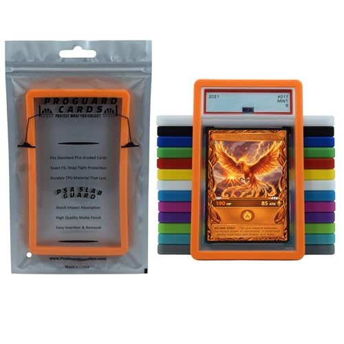 PSA Slab Guard Bumper for Standard PSA Graded Cards | Strong TPU, Exact Fit, Snap Tight Protection | Shock Absorption | Matte Finish PSA Slab Guard Protector (Orange) - color: Orange