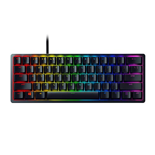 Razer Huntsman Mini 60% Gaming Keyboard: Clicky Optical Switches - Aluminum Top Frame - Chroma RGB Lighting - PBT Keycaps - Onboard Memory - Snap Tap - Black