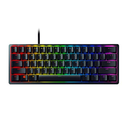 Razer Huntsman Mini 60% Gaming Keyboard: Clicky Optical Switches - Aluminum Top Frame - Chroma RGB Lighting - PBT Keycaps - Onboard Memory - Snap Tap - Black