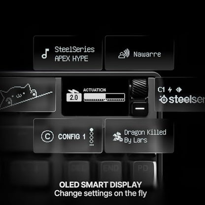 SteelSeries Apex Pro TKL Gen 3 Gaming Keyboard - OmniPoint 3.0 Analog Magnetic Switches, Quickset Auto-Presets (Rapid Trigger, Rapid Tap/SOCD, Protection Mode), OLED, RGB, PBT Keycaps, USB-C, Black - color: Black, size: Pro TKL, style: Gen 3 Wired