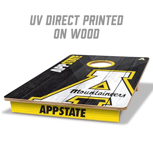 YouTheFan NCAA 2’ x 3’ Wood Cornhole Game with Logo Bags - color: Appalachian State Mountaineers