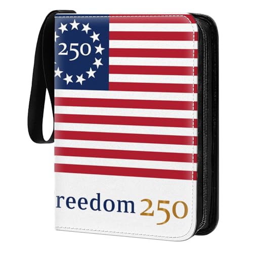 Card Binder 400 Pockets, 50 Sleeves Large Binder Trading Cards Holder 4 Pocket, Storage Organizer, Album Folder Case Protector Collector Gift American Flag Usa Freedom 250 Anniversary - color: American Flag Usa Freedom 250 Anniversary, size: 4 Pocket