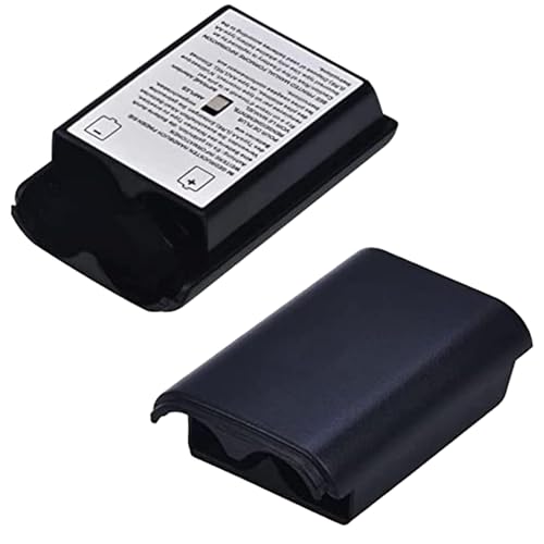 2 Pcs Battery Pack Cover for Xbox360 Wireless Controller, Replacement Battery Pack Cover Shell Case (2×Black) - color: Black