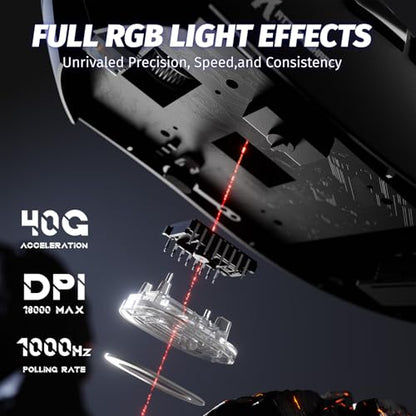 ATTACK SHARK X68 HE 60% Wired RT 8K Keyboard and Wireless R1 Mouse-Black | Adjustable Actuation,Hall Effect Mechanical Magnetic Switch,Coiled Cable,USB C/2.4Ghz/BT Ultralight 18K DPI Mice for PC Gamer - color: Black, size: Keyboard Mouse