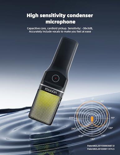 2.4G Wireless Gaming Microphone for PC, Mac & Phone, ANC Noise Cancelling Condenser Mic with RGB Light, Gooseneck Tripod, 18H Battery, Plug & Play Mic for Singing, Streaming, Podcasting