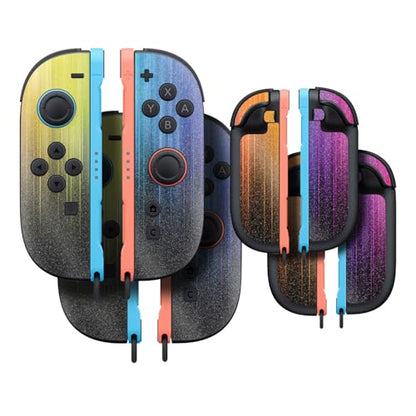Glossy Glitter Gaming Skin Compatible With Nintendo Switch 2 Joy-Con Controller 2 Pack - Rainbow Streaks - Premium 3M Vinyl Protective Wrap Decal Cover - Easy To Apply | Made in the USA by MightySkins - color: Rainbow Streaks, size: 2 Pack of Joy-Con Skin